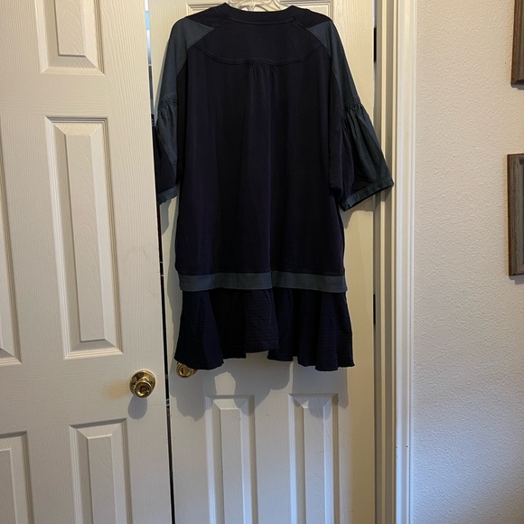 Umgee Navy Blue Tunic Dress with Button Details - Picture 5 of 5